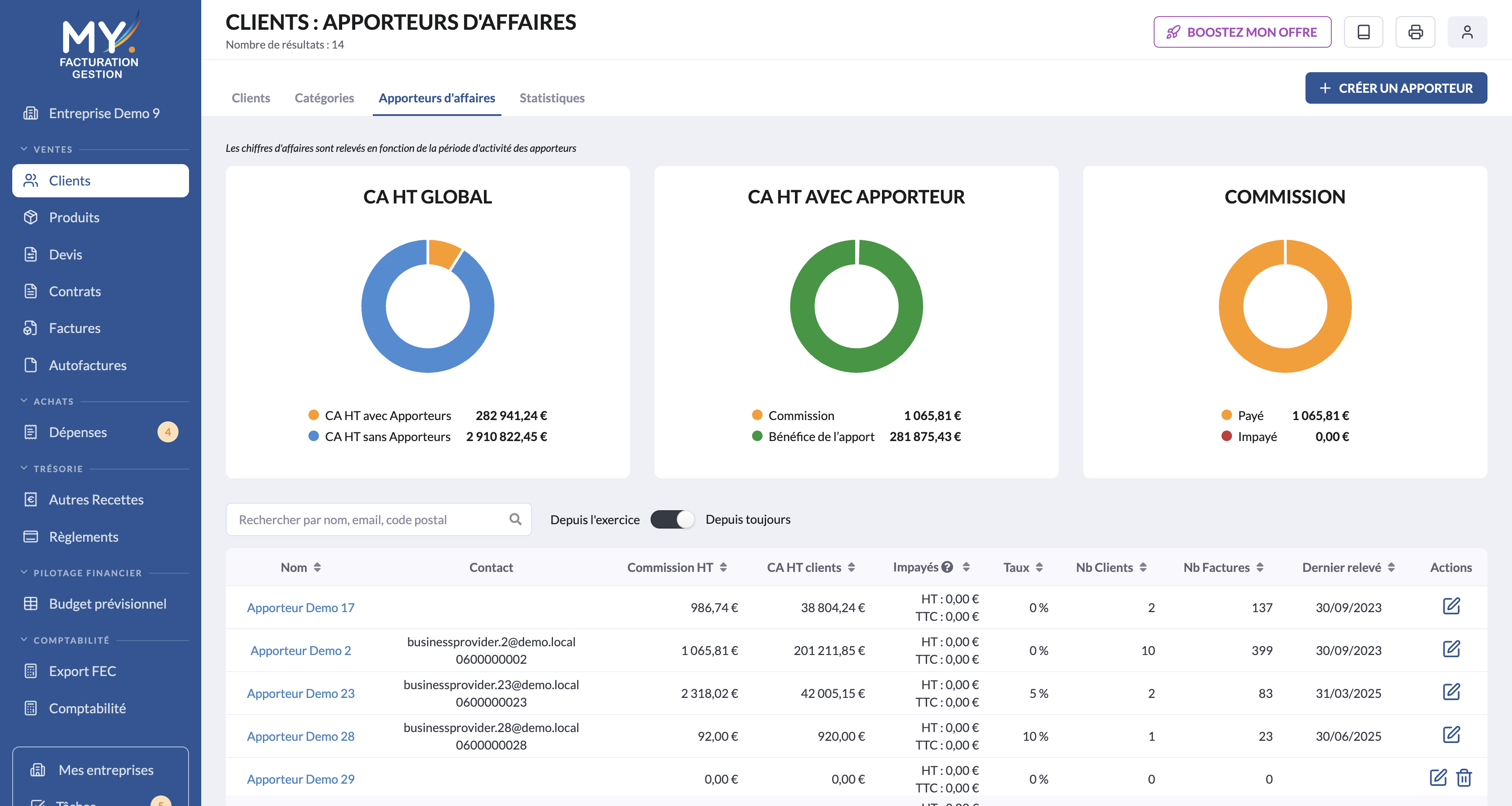 Module Apporteur d'affaire - capture d ecran 1