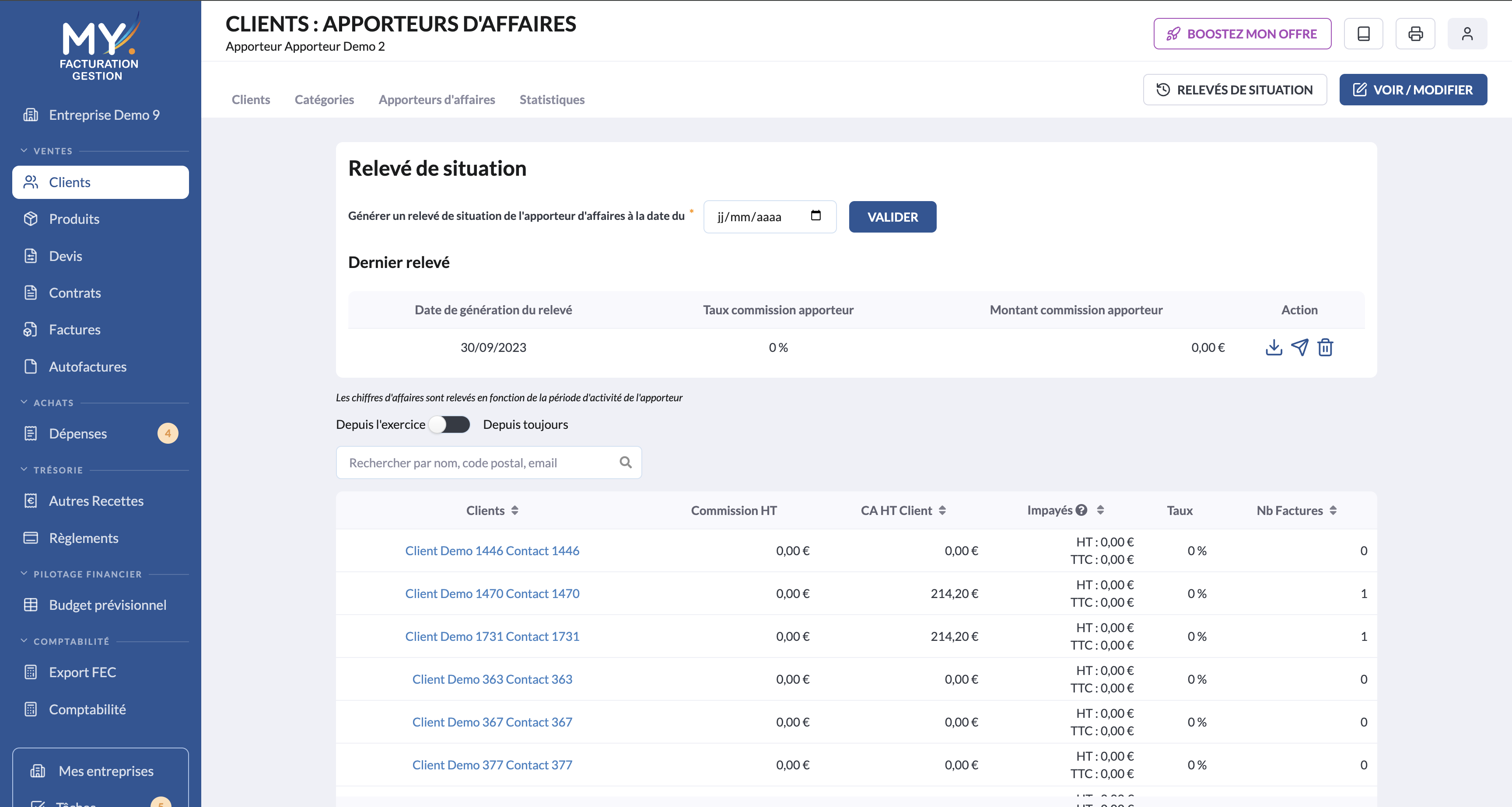 Module Apporteur d'affaire - capture d ecran 2