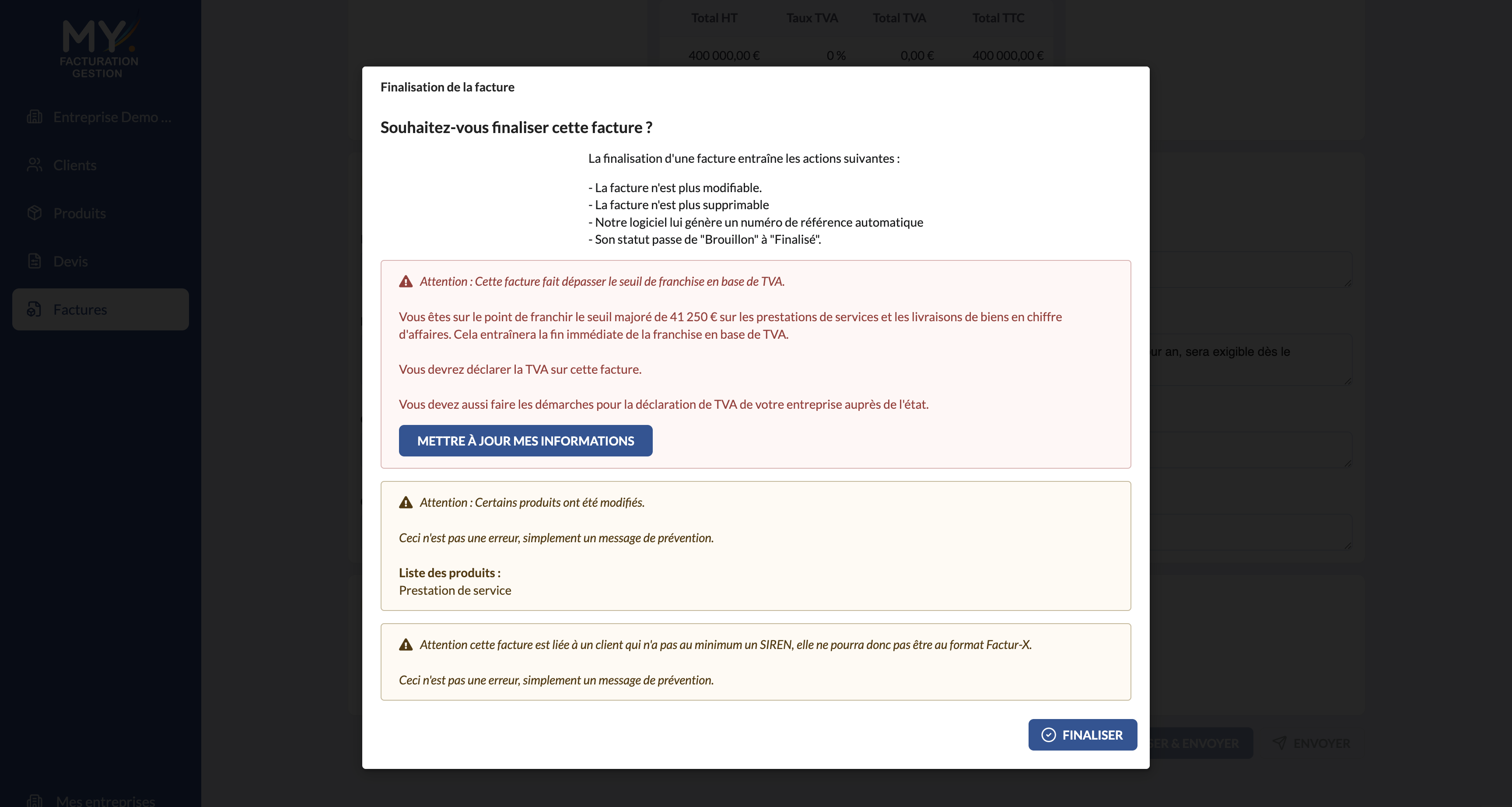 Module Auto-entrepreneur — capture d’écran 3