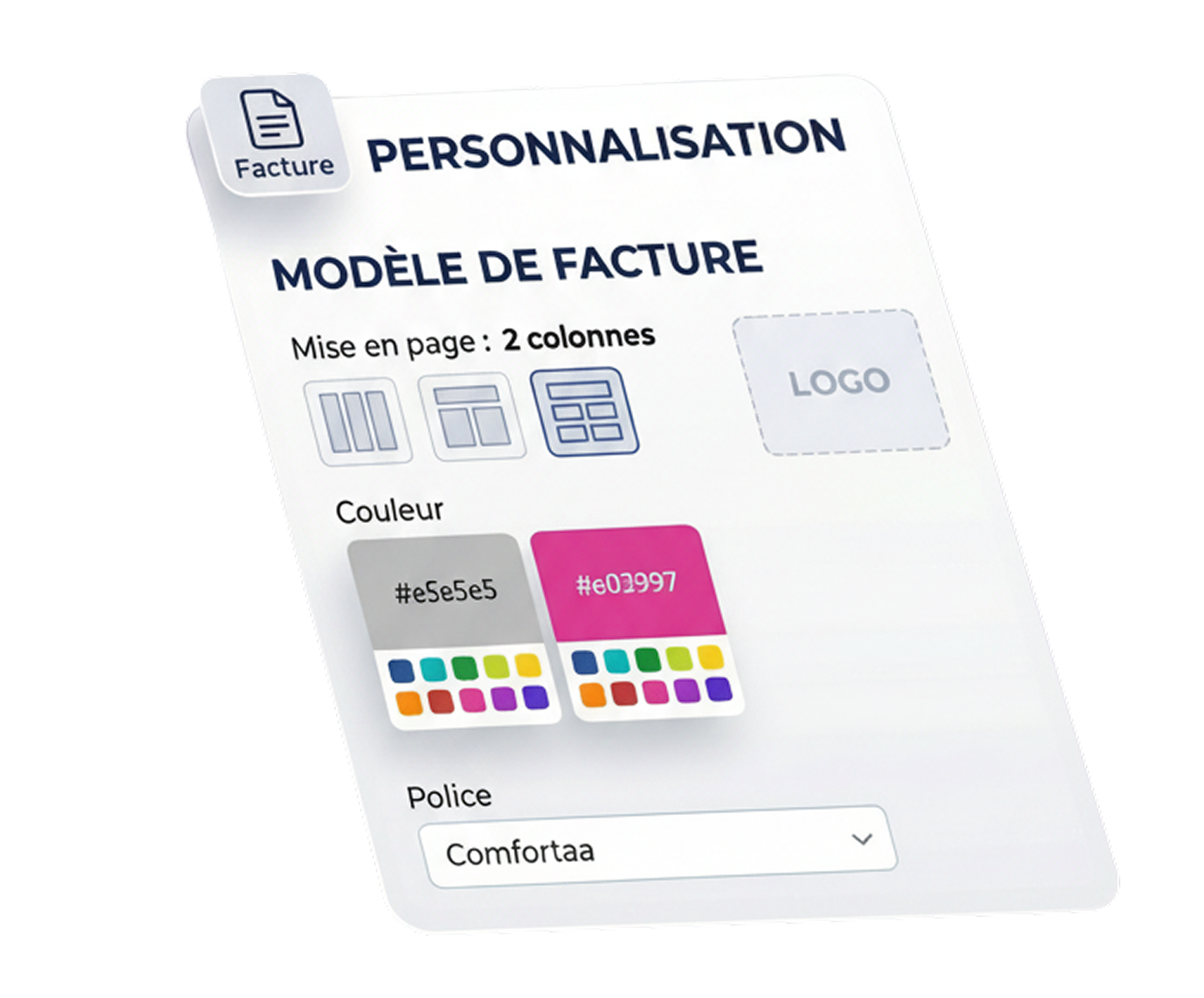 Illustration du module Personnalisation dans My.Facturation