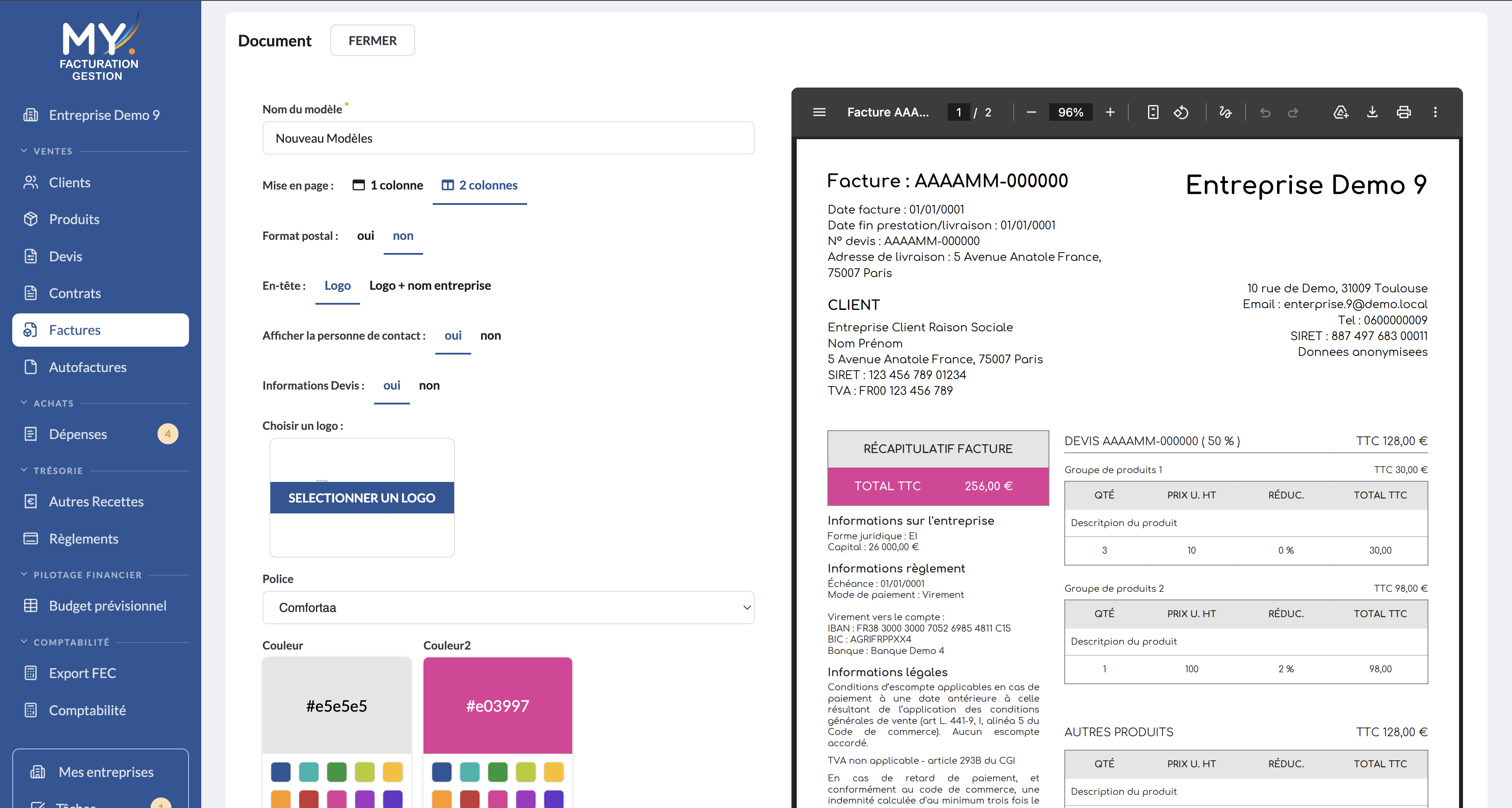 Module Personnalisation — capture d’écran 1
