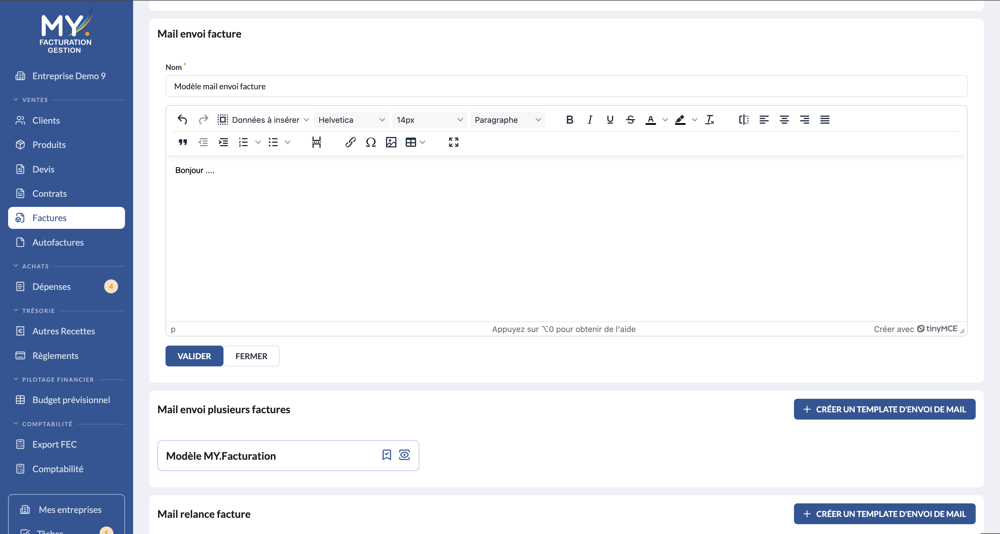 Module Personnalisation — capture d’écran 2