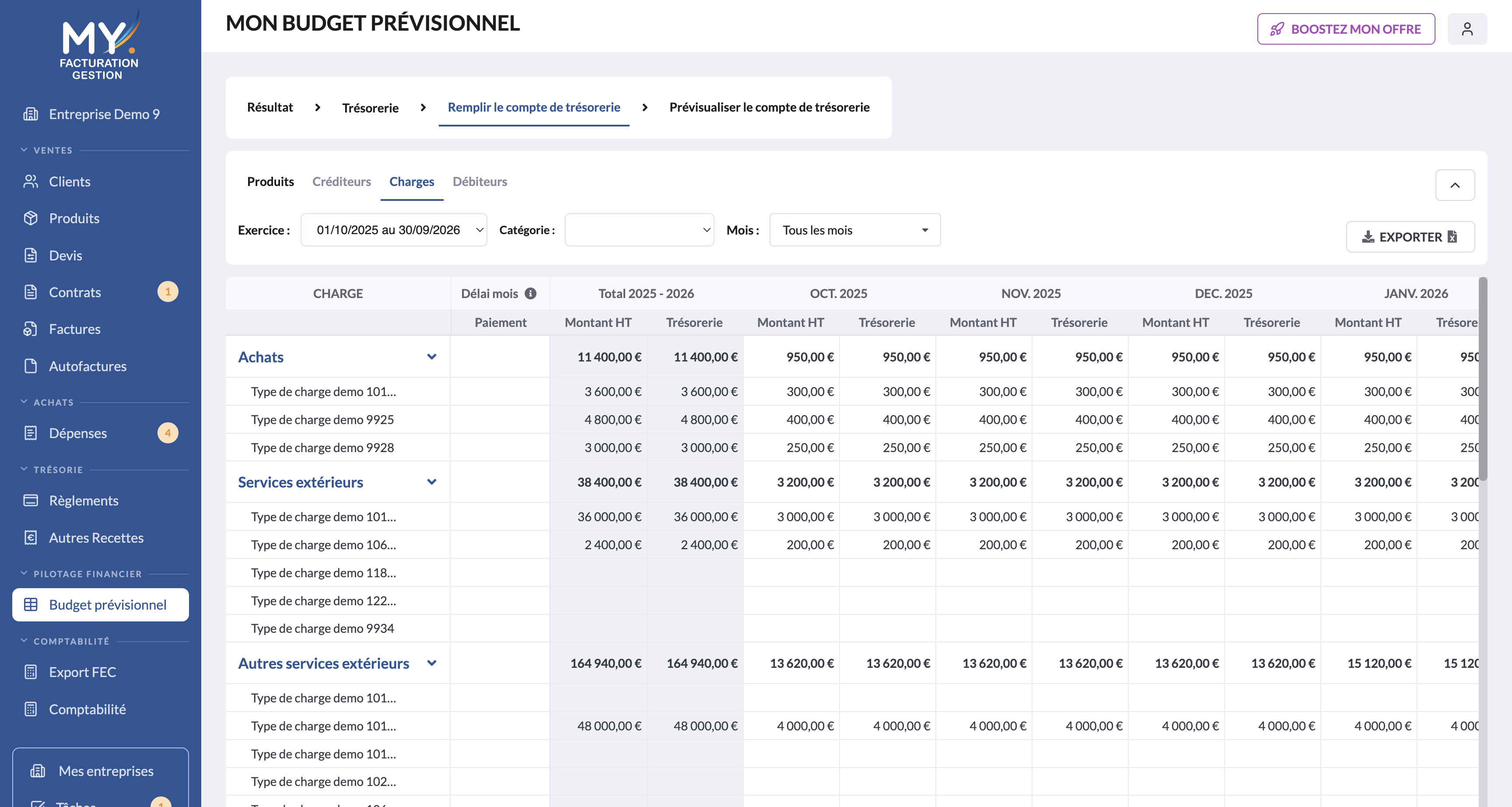 Module Budget previsionnel - capture 3